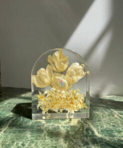Khối hoa cưới hình vòm size S - tulip, dạ lan hương
