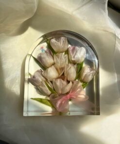 Khối hoa vòm size M tulip hồng