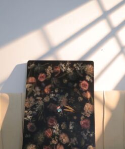 Bàn sofa chữ nhật 40x60cm hoa kỷ niệm nền đen hoa tự do