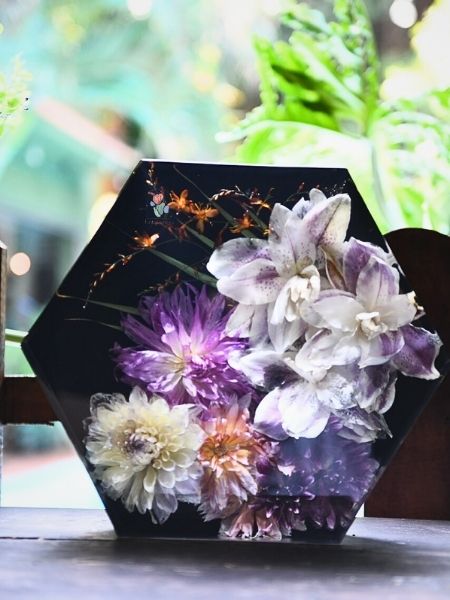 Khối hoa cưới hình lục giác