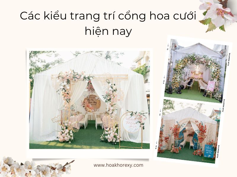 Các kiểu trang trí cổng hoa cưới hiện nay