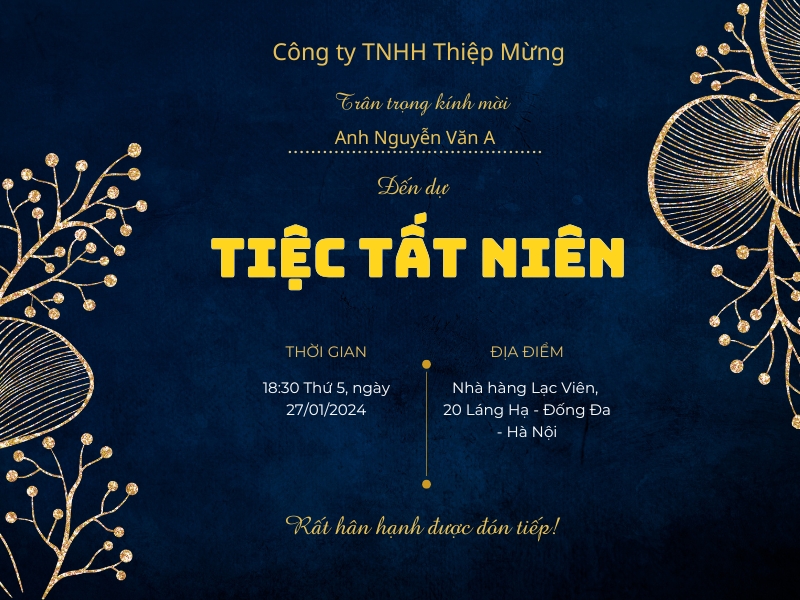 Backdrop và thư mời được thiết kế đẹp mắt