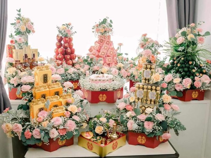 Mâm quả cưới truyền thống và ý nghĩa tâm linh đằng sau